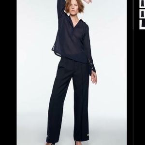 BUTTONED STRAIGHT LEG PANTS